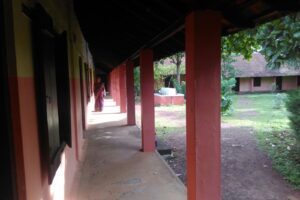 A verandah walkway between the college blocks.
